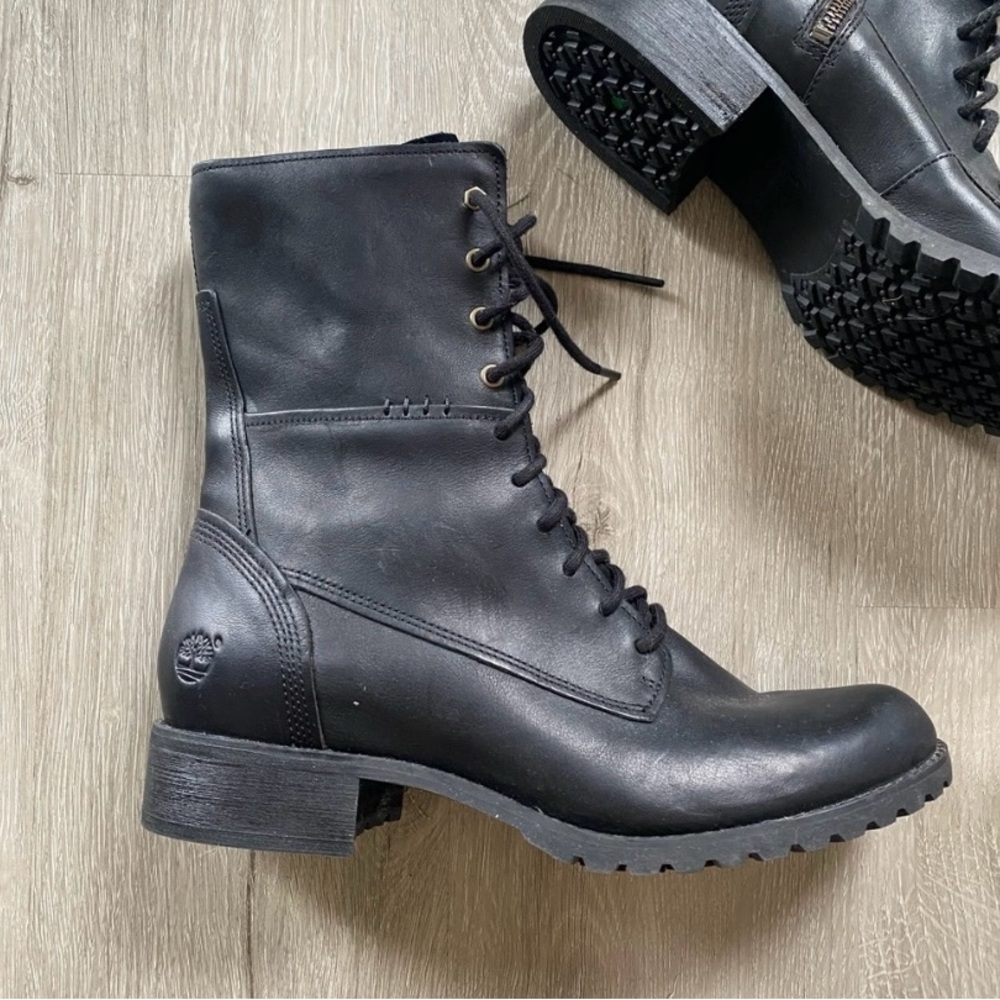 Timberland Women's Black Leather Banfield Boots Size 7.5